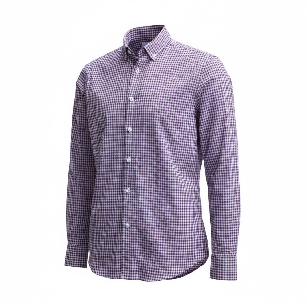Ben Sherman Men's Red White and Grey Checkered Button-Down Shirt Size 32-33